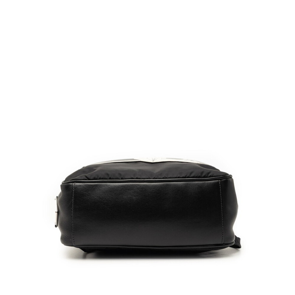 Prada Triangle Logo Plate Comic Print Backpack, Black Multicolor Leather Nylo... - Picture 3 of 5